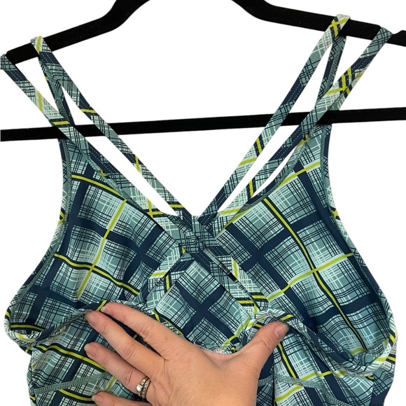 Title Nine plaid double spaghetti strap mini dress built in bra small athleisure - Picture 3 of 10